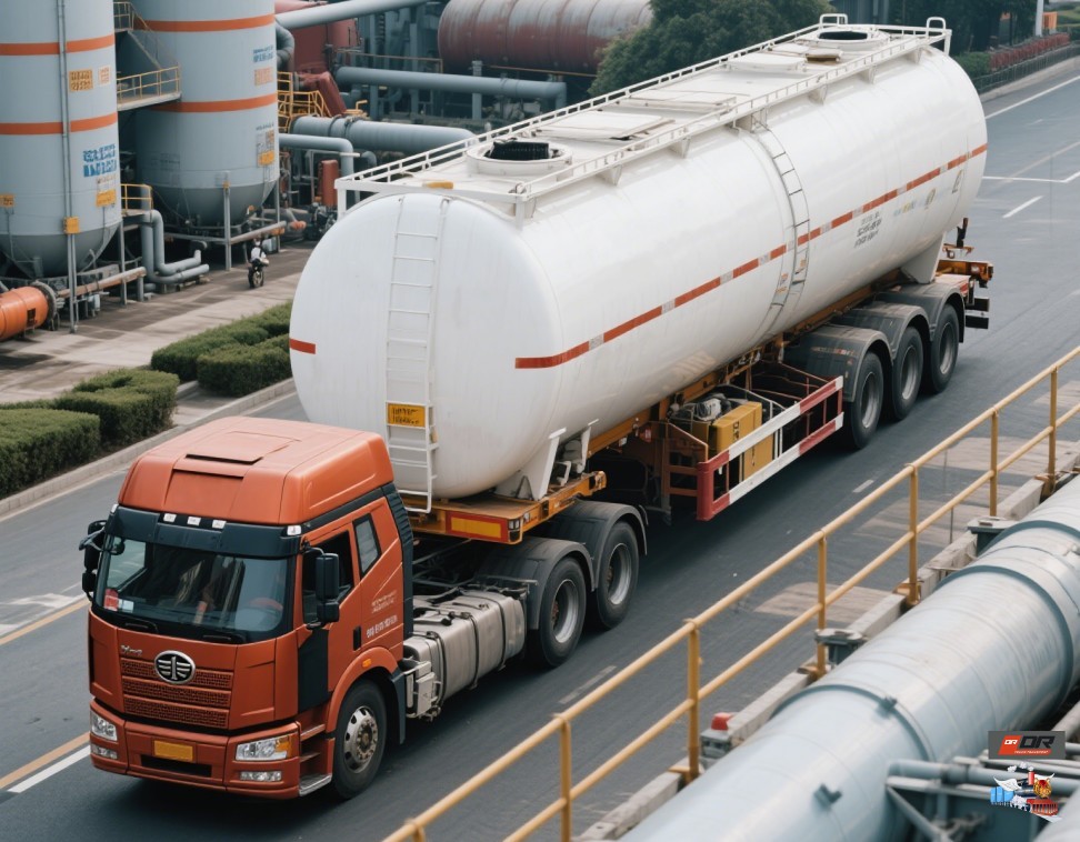 ADR-certified FTL truck transporting industrial chemicals from Shanghai to Moscow
