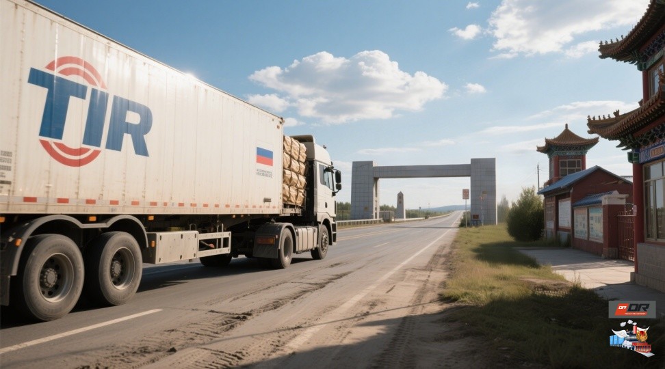 Trucks lined up at the Kazakhstan border, awaiting customs clearance—a critical step in China to Central Asia freight shipping. Trucks awaiting customs clearance at Kazakhstan border