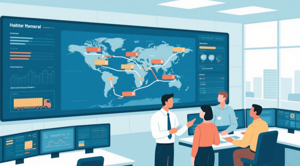 Explore 3PL Shipping Global Control Center and Route Management 3pl shipping global logistics control center with operator managing routes