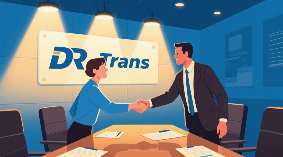 Choosing the Best B2B 3PL Provider – DR Trans Logistics Meeting b2b 3pl provider selection meeting with client and DR Trans representative shaking hands”