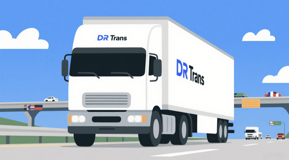 Reliable Cold Chain Transport for Temperature-Sensitive Medicines DR Trans refrigerated truck transporting vaccines with dual-temperature compartments, featuring real-time GPS and thermal sensors for secure pharmaceutical logistics