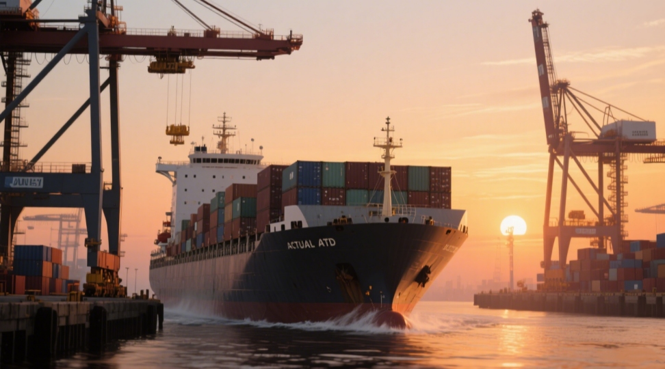 Illustration of ETD meaning in logistics, representing the estimated time of departure when a vessel leaves the origin port.