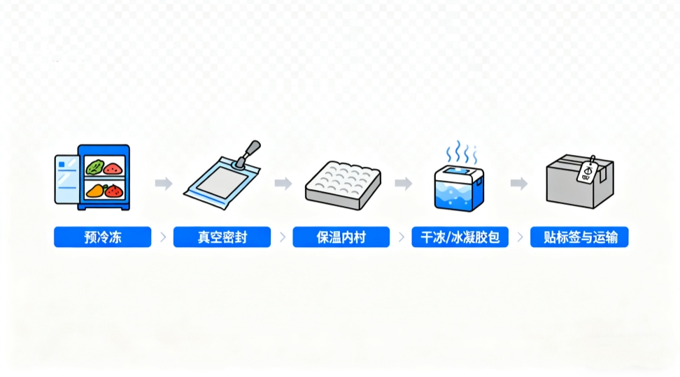 Infographic packing checklist for shipping frozen and perishable food